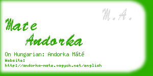 mate andorka business card